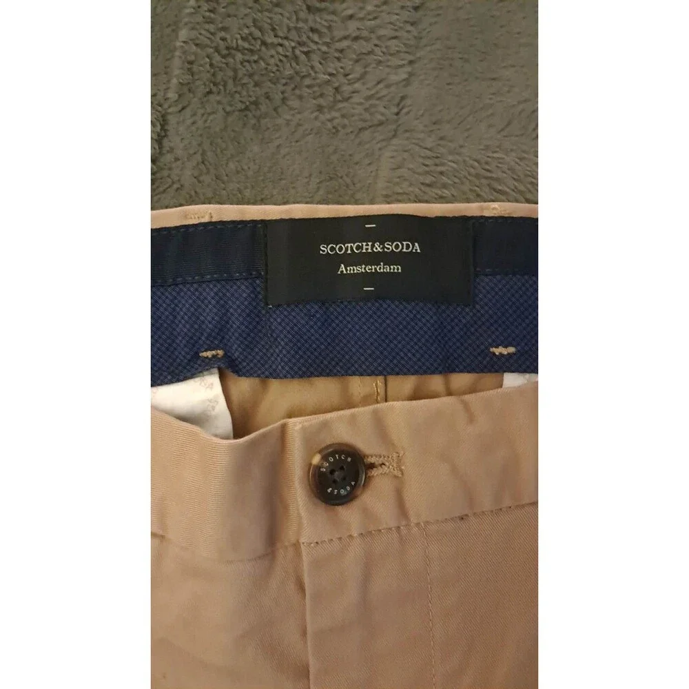 Scotch Soda Blake Pleated Chinos Pants Men's 32x30 Brown Trousers